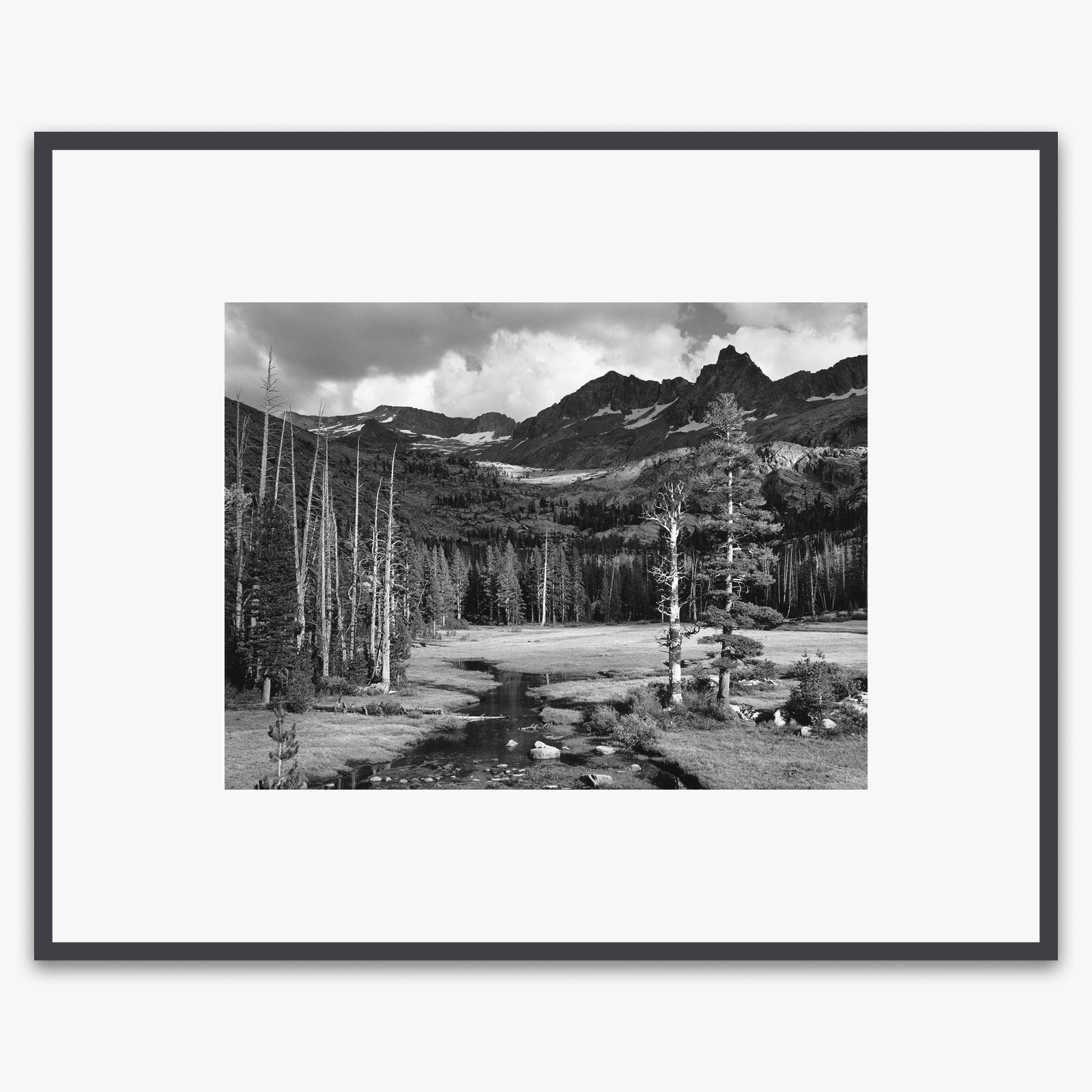 Mount Ansel Adams, Lyell Fork of the Merced River Shop_Medium_Print The Ansel Adams Gallery Contrast Gray Metal 