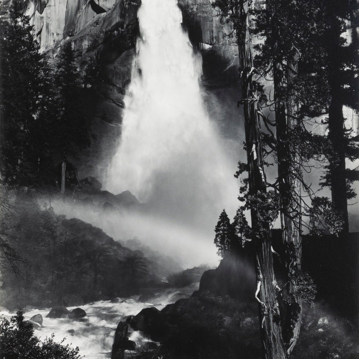 Nevada Fall, Rainbow, Yosemite Original Photograph Ansel Adams 