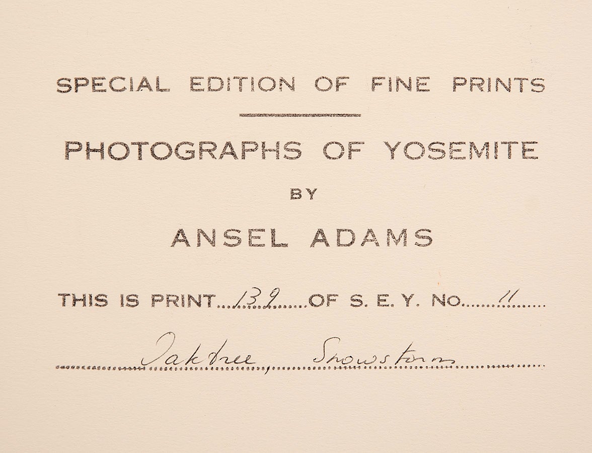 Oak Tree, Snowstorm - Signed Special Edition Signed_SEP Ansel Adams 