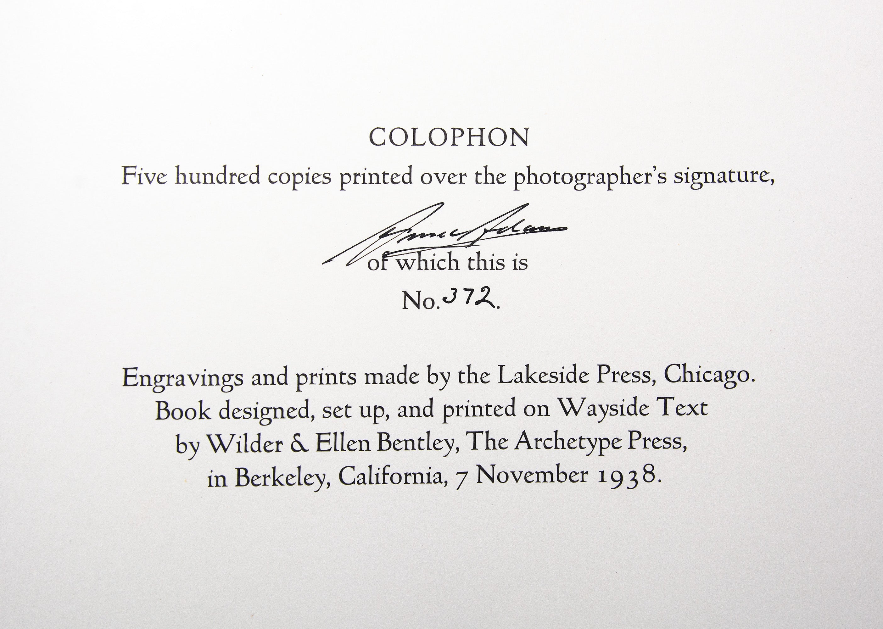 Sierra Nevada: The John Muir Trail Original Photograph Ansel Adams 