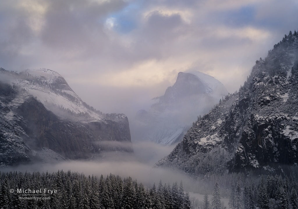 Snowy Sunrise, Half Dome Shop_Represented_Artist Michael Frye 