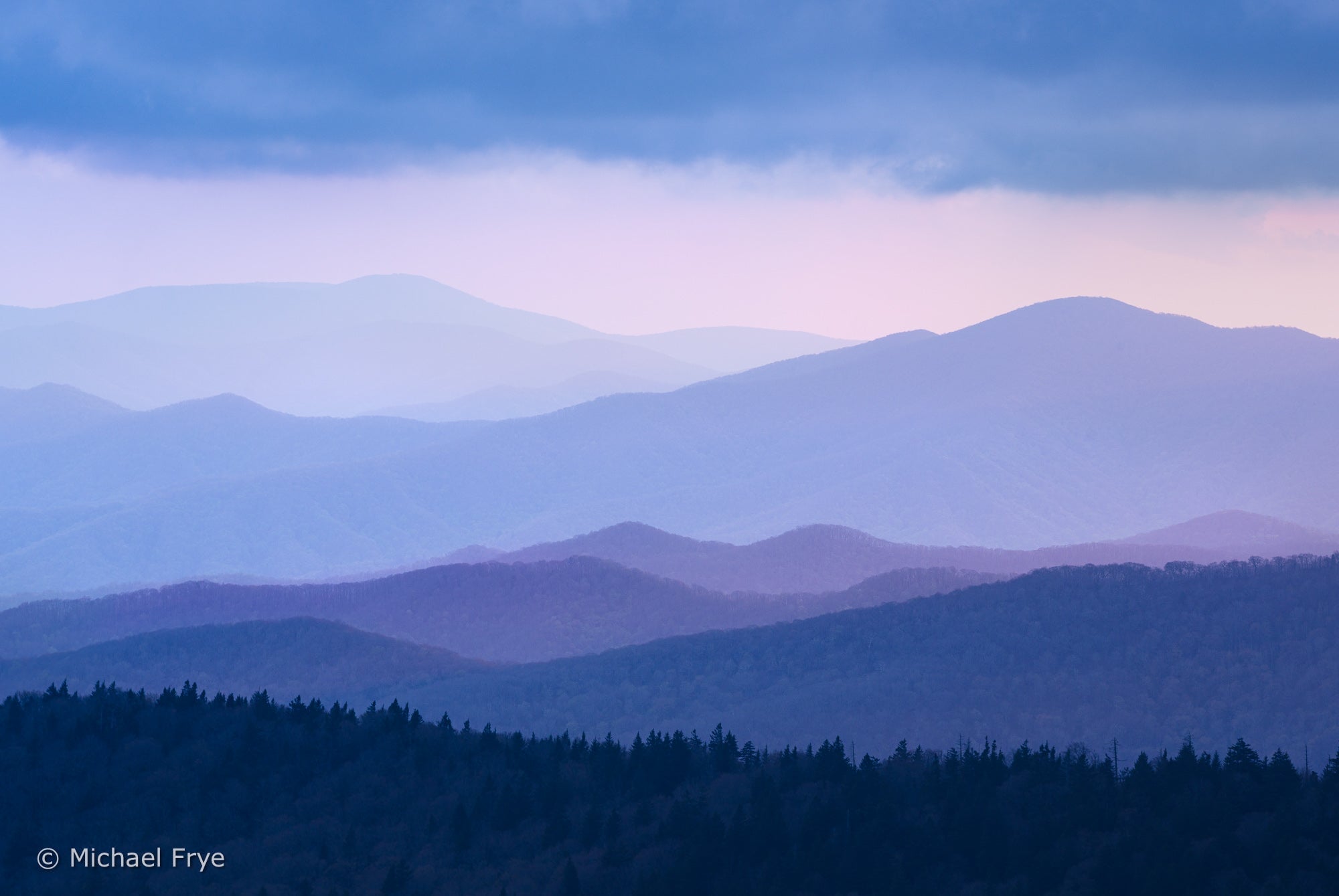 Stacked Ridges, Great Smoky Mountains Shop_Represented_Artist Michael Frye 