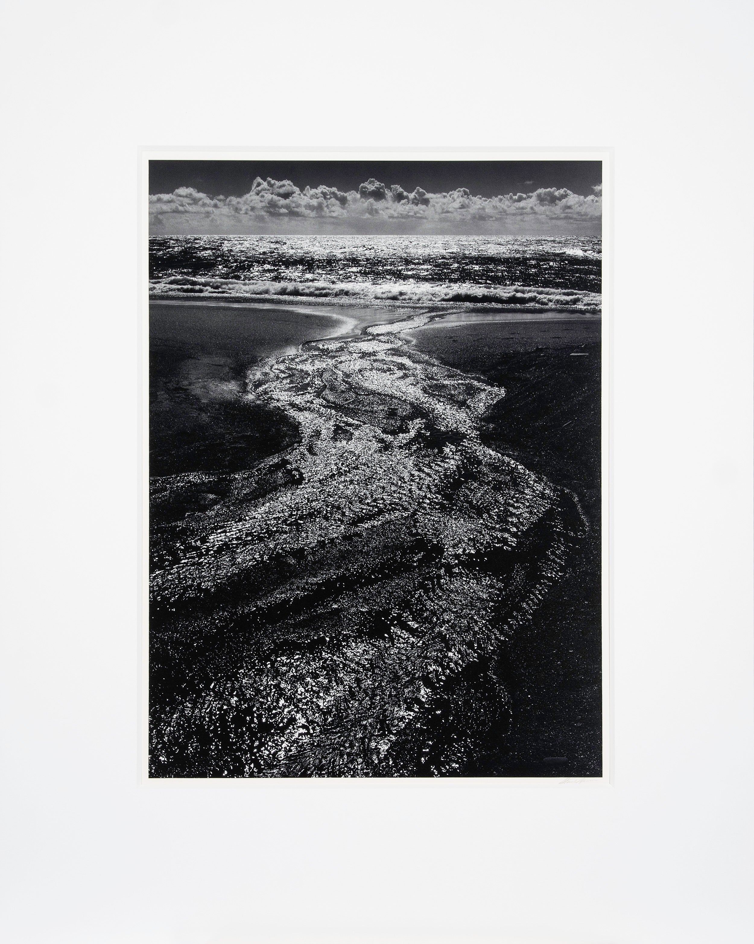 Stream, Sea, Clouds, Rodeo Beach Original Photograph Ansel Adams 
