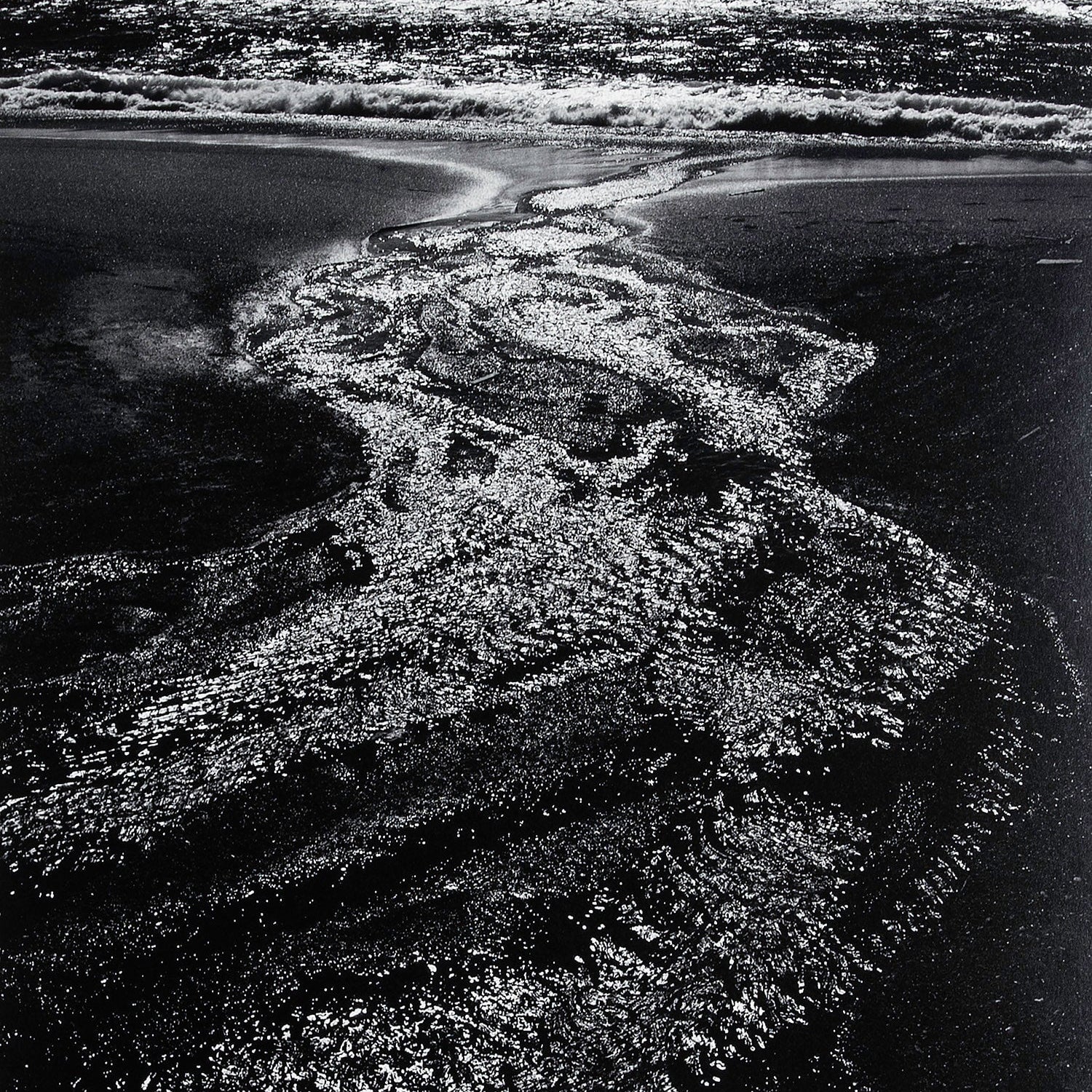 Stream, Sea, Clouds, Rodeo Beach Original Photograph Ansel Adams 