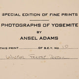 Winter Forest, Detail - Signed Special Edition Photograph Signed_SEP Ansel Adams 