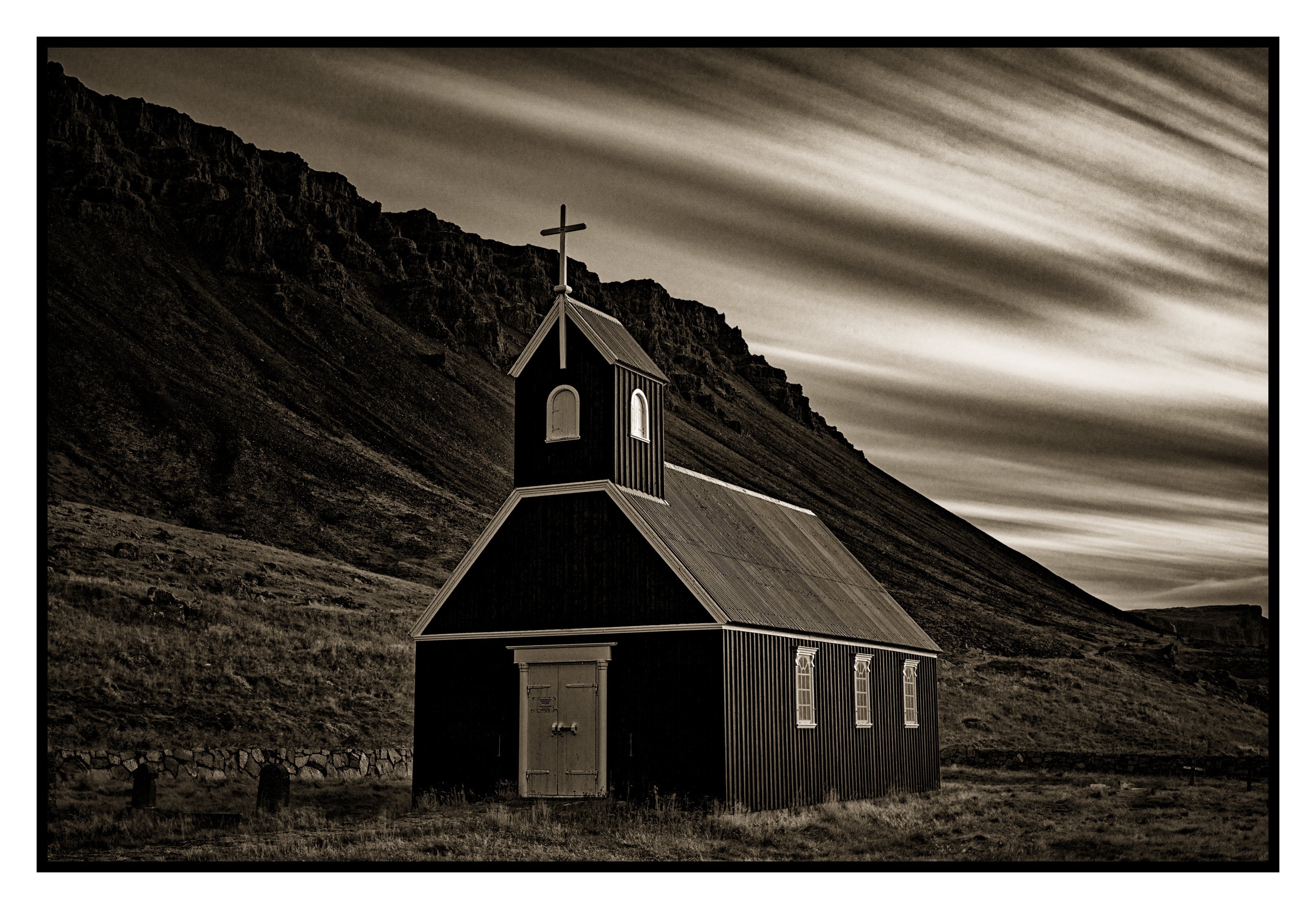 Black Church, Iceland, 2022 Shop_RepArtist Kerik Kouklis 8x12" 