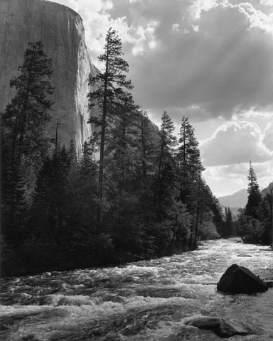 El Capitan, Merced River, Clouds.