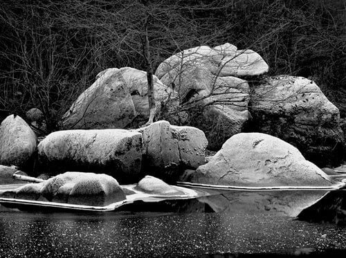 Frost covered Boulders, Yosemite National Park.