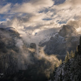 Half Dome and North Dome from the Four-Mile Trail, Yosemite National Park, California.