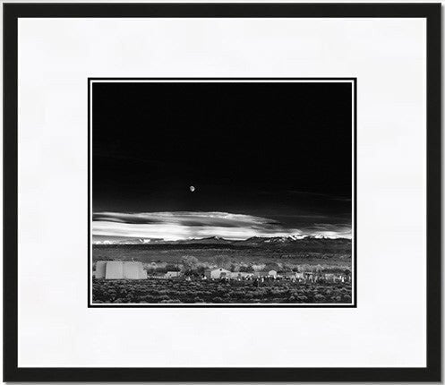 Moonrise, Hernandez Shop Ansel Adams Black Wood 