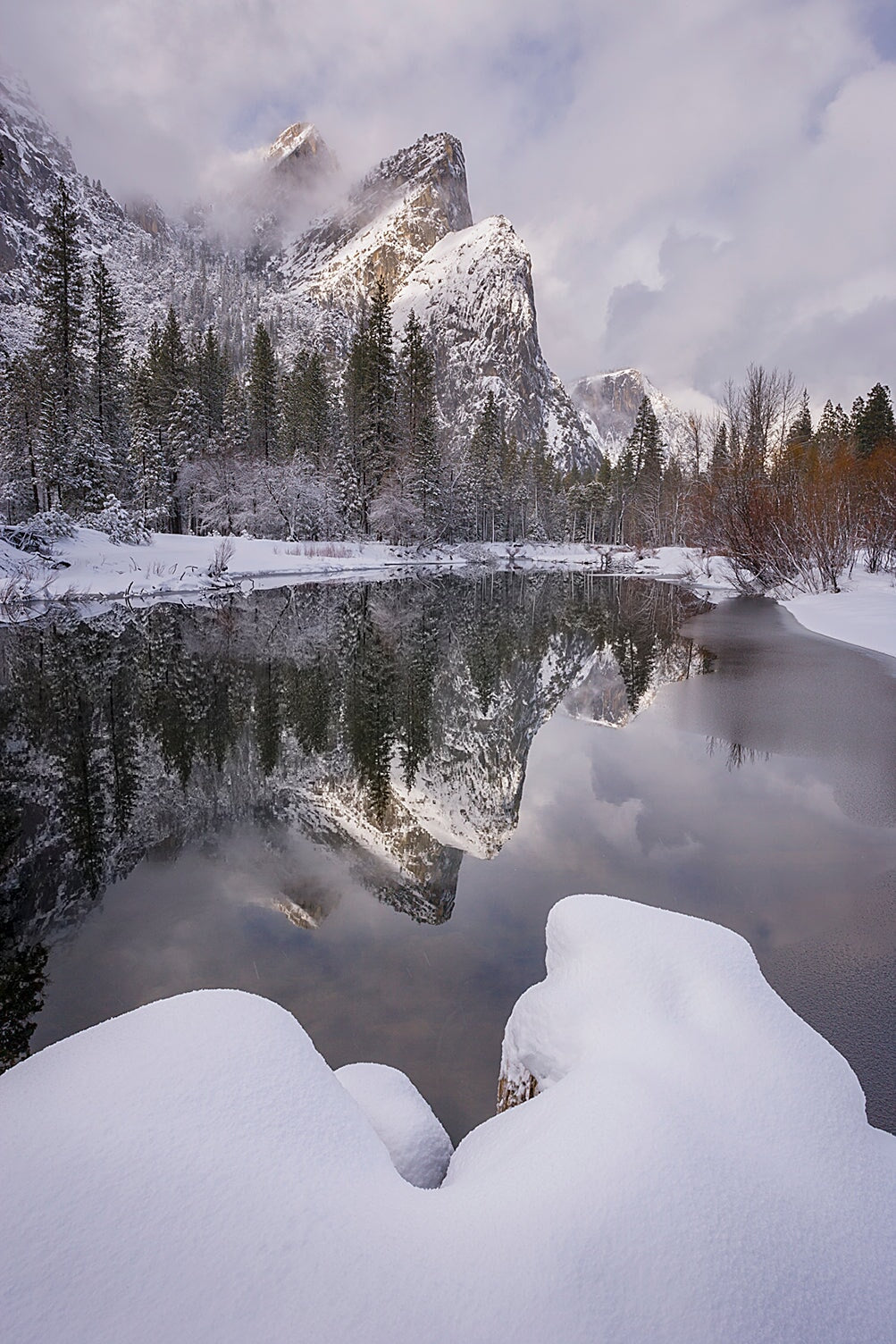 Three Brothers on a Winter Afternoon, Yosemite National Park.